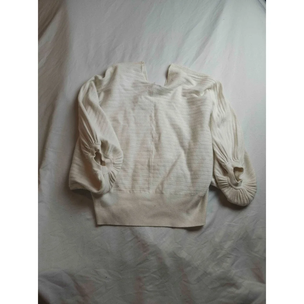 Sweater Womens L Ivory‎ Coastal Grandmother Soft Girl Oversized Chic Minimalist